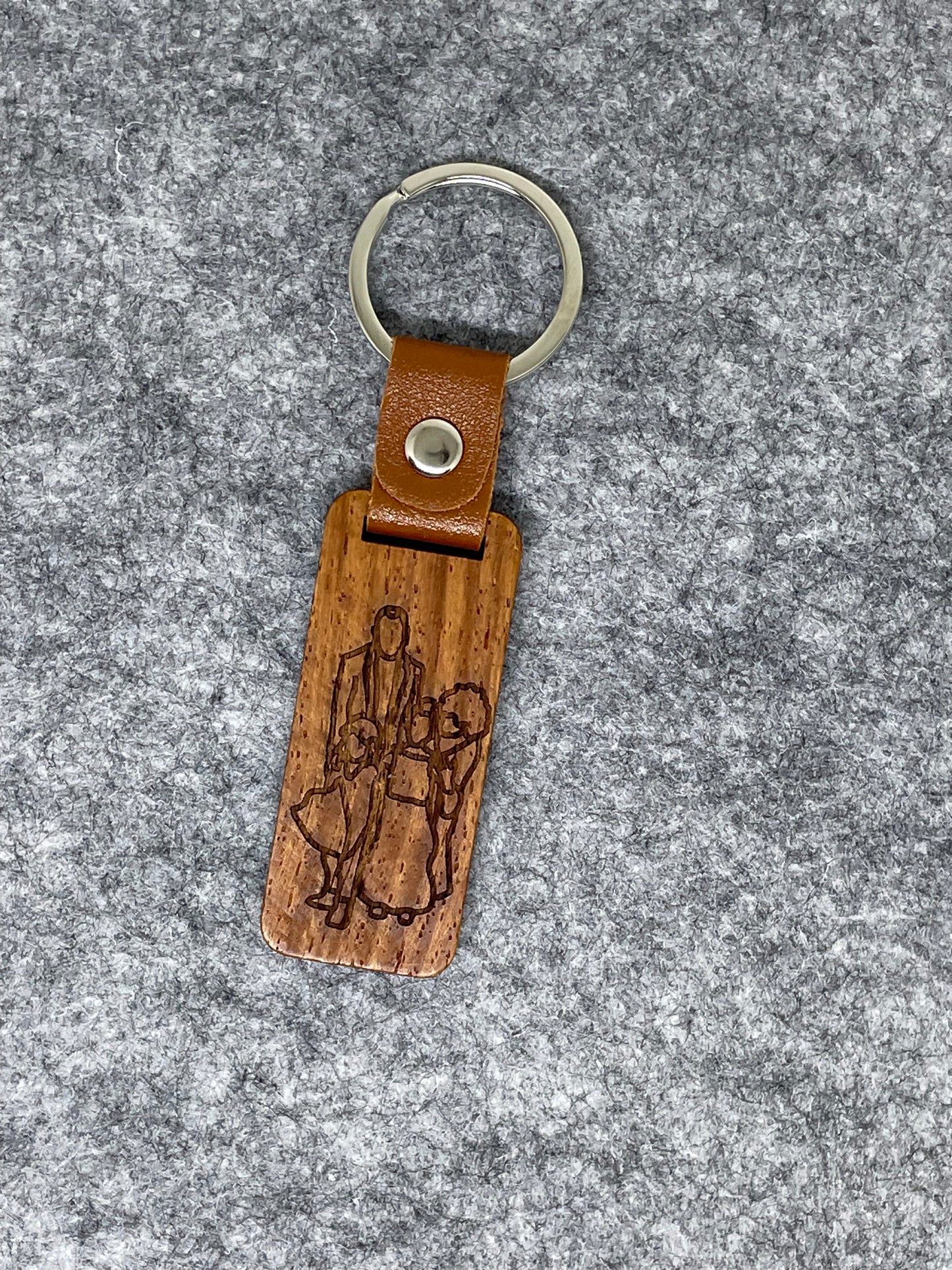 Gepersonaliseerde Houten Sleutelhanger – Met Naam of Tekening