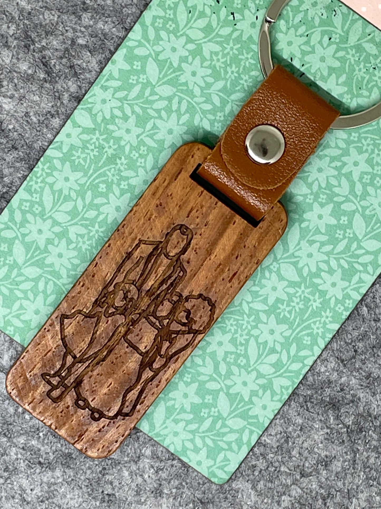 Gepersonaliseerde Houten Sleutelhanger – Met Naam of Tekening
