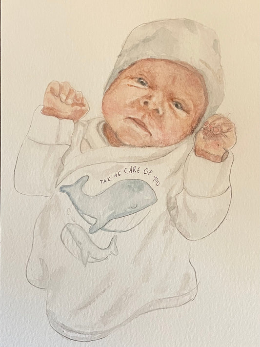 Aquarel van de eerste foto